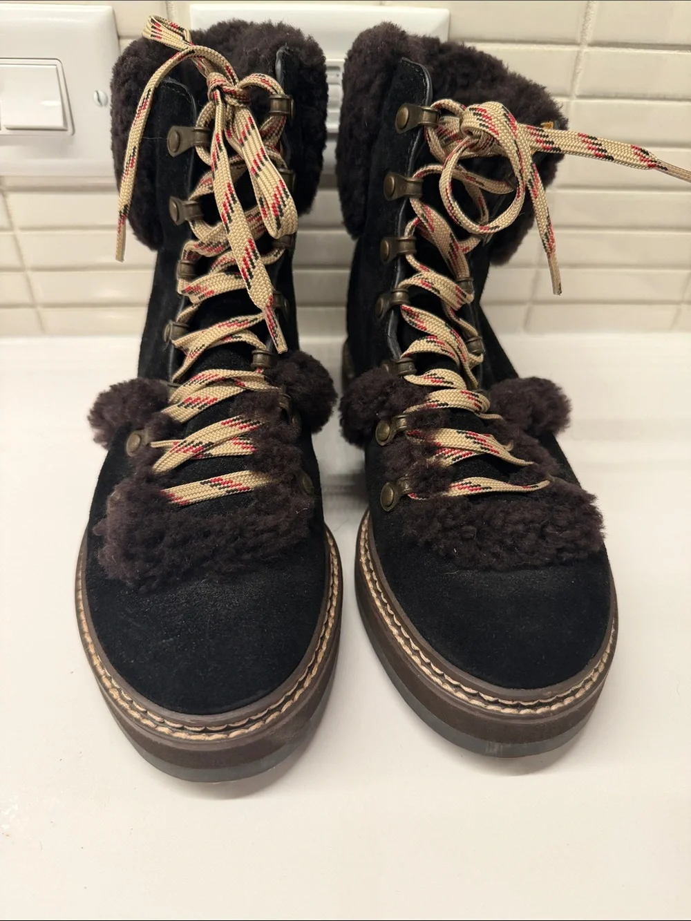 See by Chloé Shearling Lined Eileen Boots, Sz 36/6